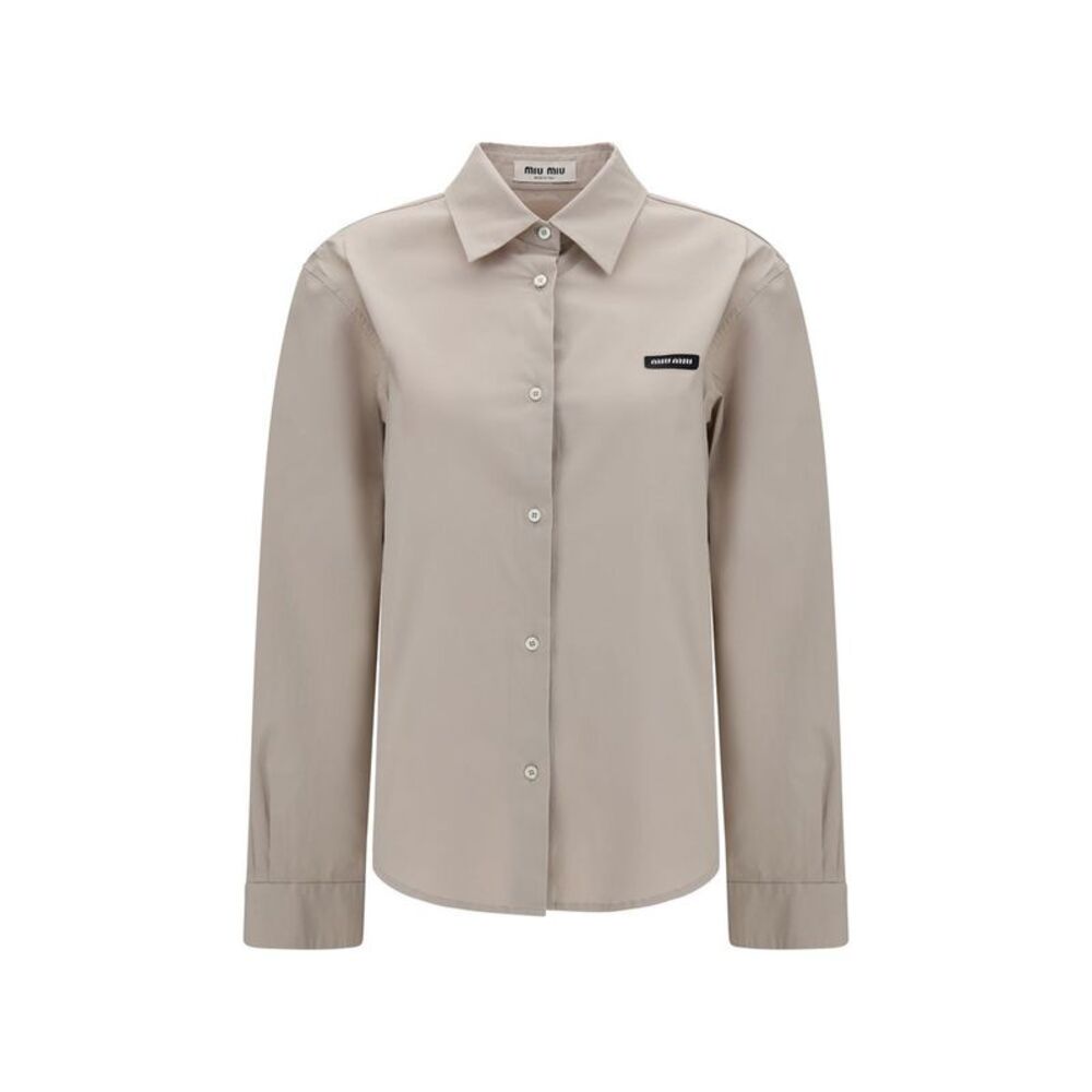 Miu Miu Gray Cotton Dress Women's Shirt